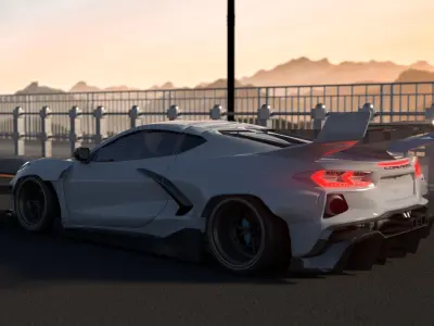 Wide Body C8 Corvette  3D model