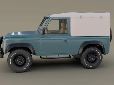 1985 Land Rover Defender 90 with interior ver 2 3D model