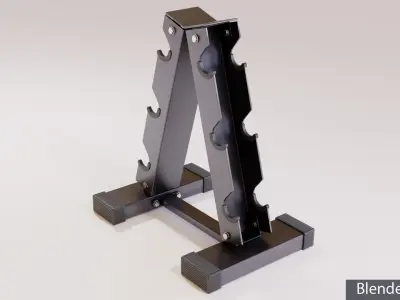 Hex Dumbbells Set with vertical stand 3D model