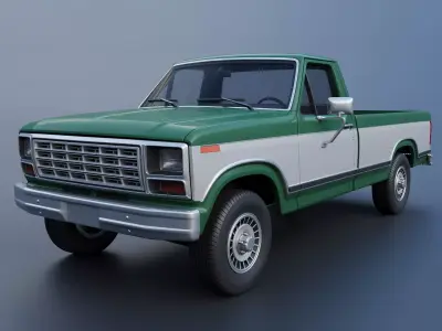 Pickup Truck F-150 Long Bed 1980 3D print model