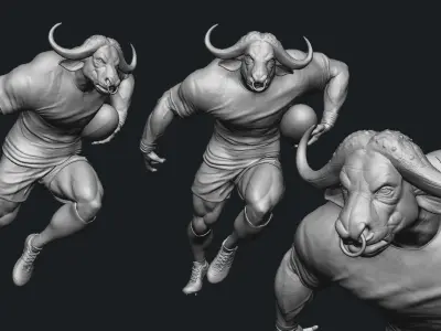 Blue Bull Miniature Free 3D model