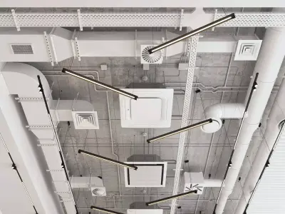 Decorative ceiling - Ventilation system set 01 3D model