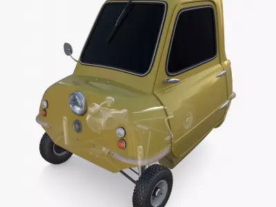 Generic 50cc Microcar with chassis 3D model