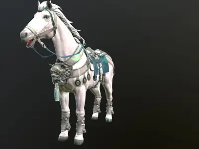 War horse Low-poly 3D model