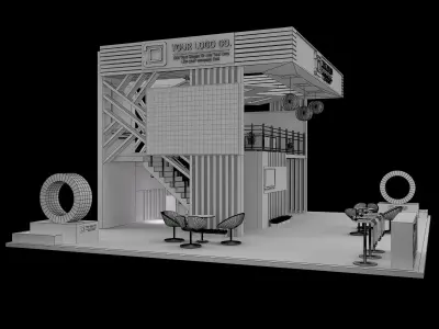  Booth Exhibition Stand a601 3D model