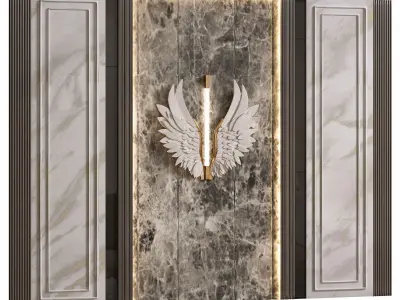 Panel door with eagle 3D model