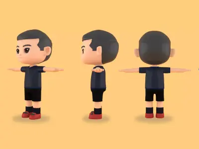 character footballer 3d cartoon model 3D model