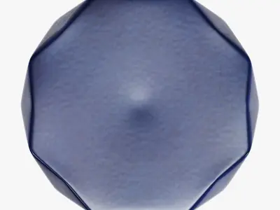 Rouge decor facet blue stool 3D model