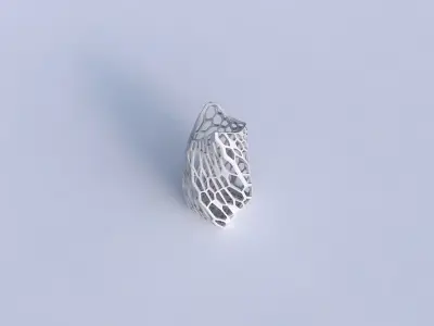 Vase twisted double arc quadratic with faceted organic lattice 3D print model