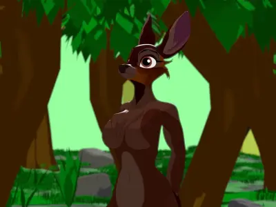 Anthro Female Bambi 3D model