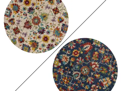 Round Rug Set 63 3D model