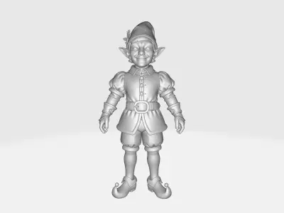 Charming Christmas Elf Festive Holiday Figurine Fantasy Elf  3D print model