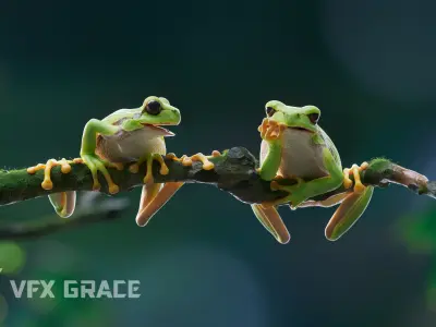 Tree Frog Animated VFX Grace 3D model