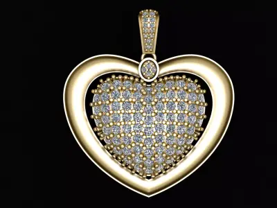 LUXURY HEART PENDANT 3D MODEL 3D print model