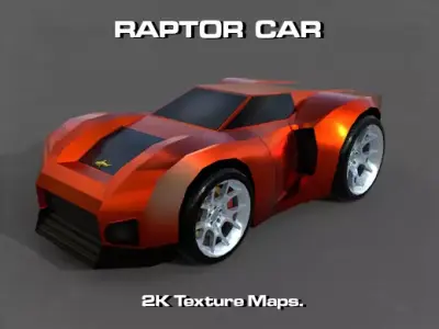 RAPTOR CAR Low-poly 3D model