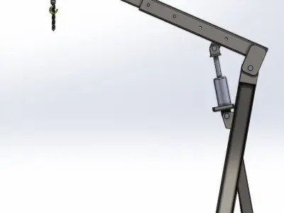 Folding engine crane 3D model