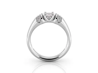 D-1793 diamond engagement ring gold 3D print model