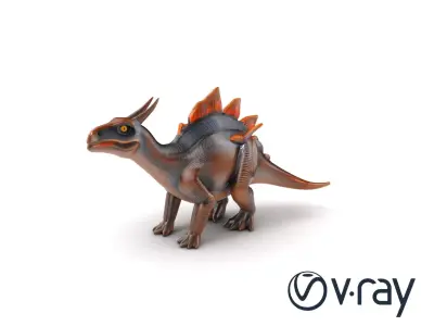 Stylized Parasaurolophus with Glowing Crests model pack Low-poly 3D model