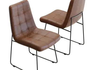 Crate and Barrel Naomi Dining Leather Chair 3D model