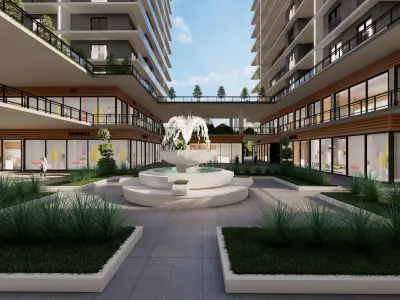  skyscraper and shopping mall 3D model