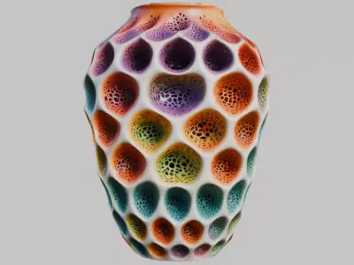 Porous Decorative Vase - Modern 3D Low-poly 3D model