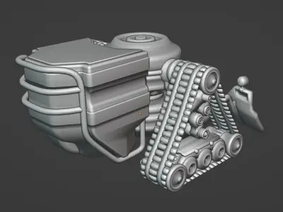 RobotBulldozer Low-poly 3D model
