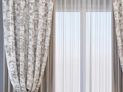 Set 72 Curtains 3D model