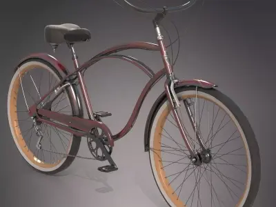Realistic Cruiser Beach Bicycle  3D model