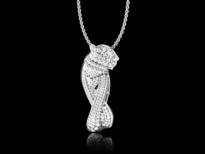 Luxury Diamond Panther Pendant 3D print model