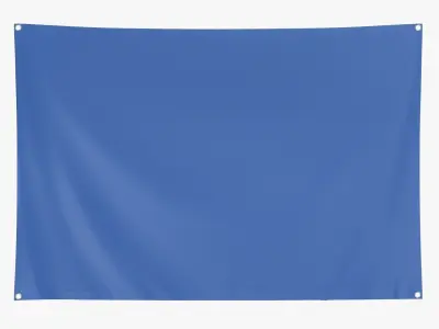 Hanging wall banner with eyelets mockup 3D model