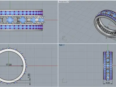 Wedding ring model 307 3D print model