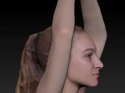 Young woman doing yoga routine 54 Low-poly 3D model