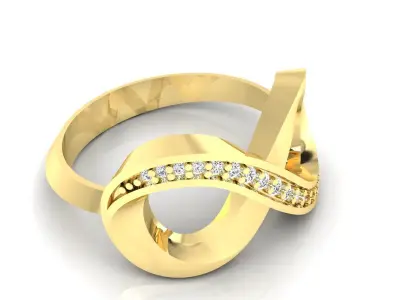 Ring M50 The luxury female ring with gems wedding 3D print model