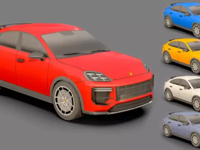 Low-poly Porsche Cayenne 3D Models Low-poly 3D model