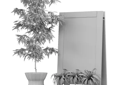 Restaurant chalkboard 06 plants 3D model 3D model