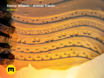 Stamp Wheels for Clay - Animal Tracks 3D print model