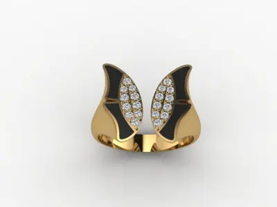 woman ring butterfly 3D print model