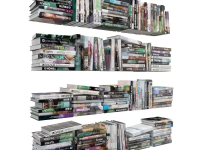 Books 150 pieces 1-4-2 Low-poly 3D model
