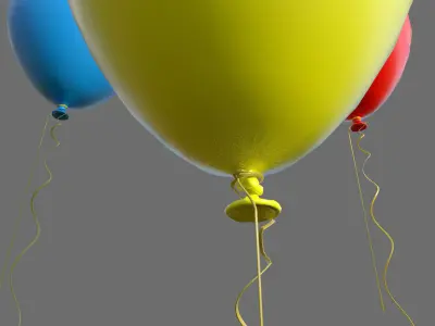 Balloon colorful balloons Low-poly 3D model