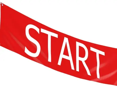 Start Racing Banner 3D model