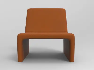 Sakito Armchair Low-poly 3D model