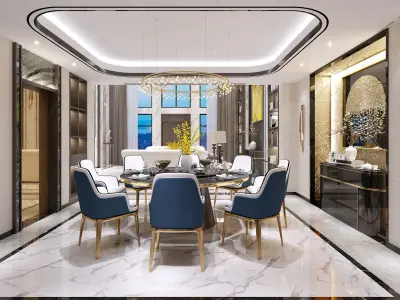 Luxury living room interior 3D model