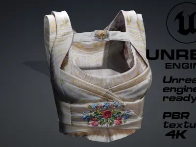 Detailed floral top PBR 4k Low-poly 3D model