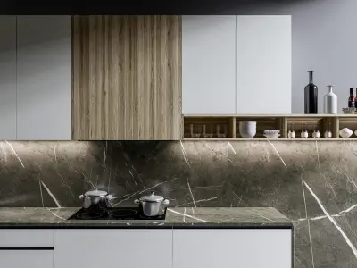 Kitchen fully parametric  Resizable manufacturable  0021 3D model