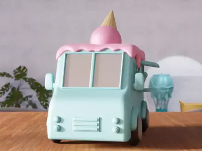 Miniature Ice Cream Van - 379 3D print model