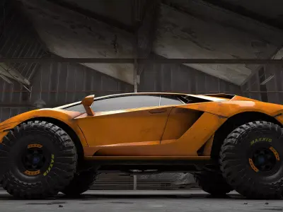 Monster Car Low-poly 3D model