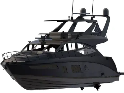 Luxury yacht 77feet 3D model