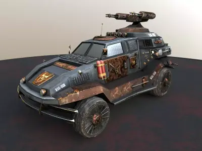 Futuristic car Low-poly 3D model