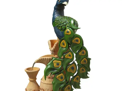 Peacock Fountain 3D model