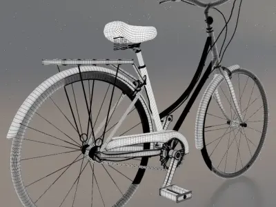 bicycle modeling with maya Low-poly 3D model